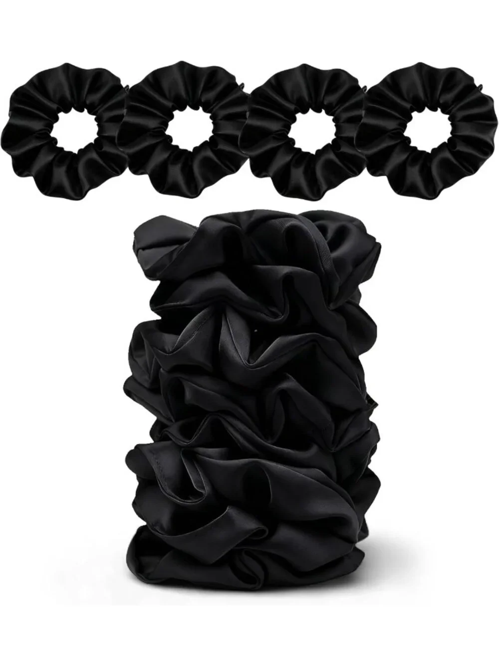 8PCS Satin Scrunchies for Women - No Crease, Frizz-Free Hair Ties, Soft